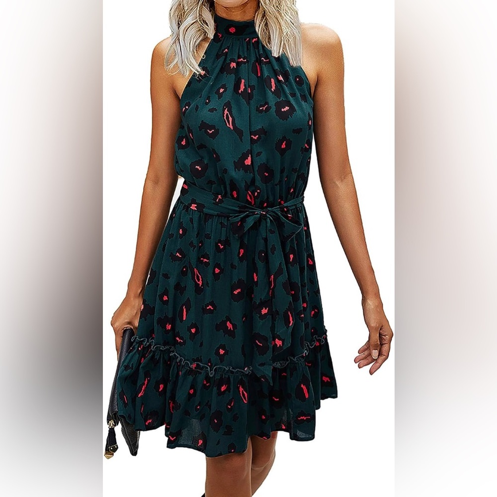 Leopard sleeveless dress nwt